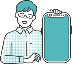 スマートフォンを持つ男性のイラスト