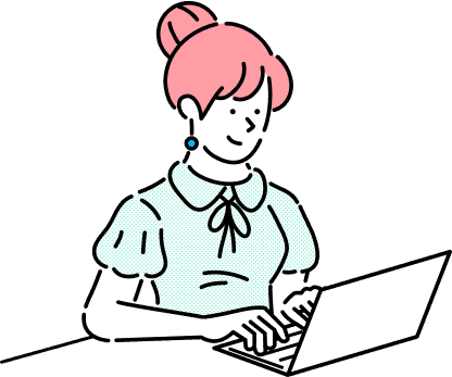 ユーザー情報を入力する女性のイラスト